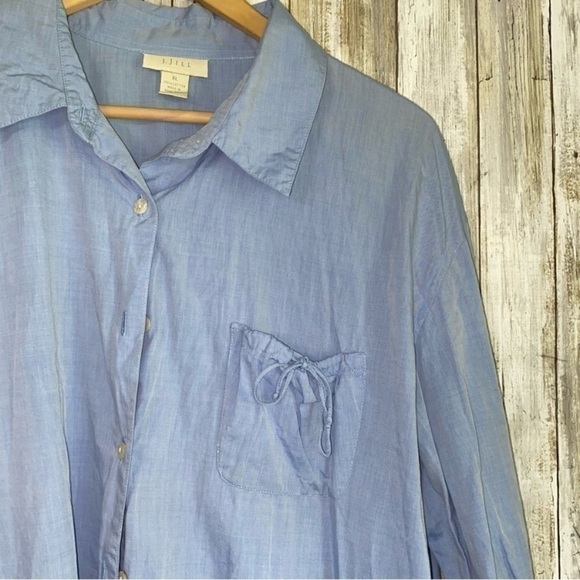 J. Jill Blue Pocket Button Down - Picture 2 of 4